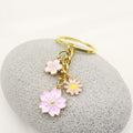 Zinc Alloy Enamel Sakura Flower Keychain Bag Charm Gift view 3