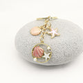 Antique Silver Seahorse Shell Starfish Keychain Car Bag Charm view 3