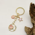 Antique Silver Seahorse Shell Starfish Keychain Car Bag Charm view 4