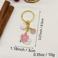 Enamel Cherry Blossom Butterfly Keychain Bag Charm Gift view 2