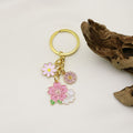 Enamel Cherry Blossom Butterfly Keychain Bag Charm Gift view 4