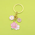 Enamel Cherry Blossom Butterfly Keychain Bag Charm Gift view 1