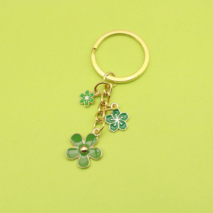 Zinc Alloy Blue Enamel Flower Keychain For Bag Charm Gift