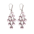 Sparkling Zircon Crystal Heart Tassel Drop Earrings Light Luxury Sweet Elegant Mixed Material Ear Jewelry view 5