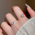 Light Luxury Copper Ring With Sparkling Zircon Geometric Circle Woven Design view 1