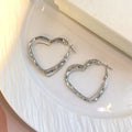Luxury Multilayer Heart Hoop Zircon Alloy Earrings For Women Korean Rhinestone Statement Earrings view 2