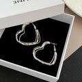 Luxury Multilayer Heart Hoop Zircon Alloy Earrings For Women Korean Rhinestone Statement Earrings view 4