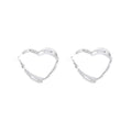 Luxury Multilayer Heart Hoop Zircon Alloy Earrings For Women Korean Rhinestone Statement Earrings view 5