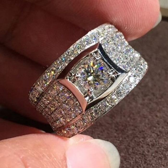 Futuristic Tech Style Ring For Women, Niche Shiny Internet Fashion Finger Jewelry