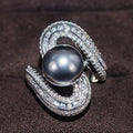 Futuristic Design Ring For Women With Imitation Pearl, Niche Fashion Jewelry view 2