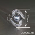 Futuristic Design Ring For Women With Imitation Pearl, Niche Fashion Jewelry view 4
