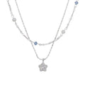 Sparkling Zircon Crystal Pearl Beaded Star Double Layer Pendant Necklace Light Luxury Choker view 5