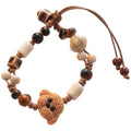 Cute Ceramic Beaded Wax Cord Cat And Dog Charm Bangle For Women view 5