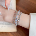 Vintage Swirl Geometric Round Crystal Multilayer Copper And Plastic Ethnic Style Bangle view 3