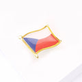 Alloy Enamel Czech Flag Lapel Pin Brooch For Unisex Clothing view 3