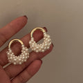 Light Luxury Faux Pearl Geometric U Shape Stud Earrings With Silver Pins For Women view 2