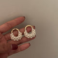 Light Luxury Faux Pearl Geometric U Shape Stud Earrings With Silver Pins For Women view 4
