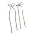 Light Luxury Copper Bow Chain Tassel Drop Earrings Minimalist Versatile Stud Style Jewelry view 5