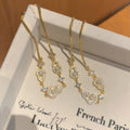 18K Gold Plated Zircon Faux Pearl Gourd Bangle, Elegant New Chinese Light Luxury Jewelry view 4