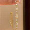 18K Gold Plated Zircon Faux Pearl Gourd Bangle, Elegant New Chinese Light Luxury Jewelry view 2