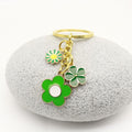 Metal Enamel Flower Set Keychain Backpack Bag Charm Gift view 3