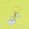 Zinc Alloy Baby Feet Keychain Bag Charm Gift view 1