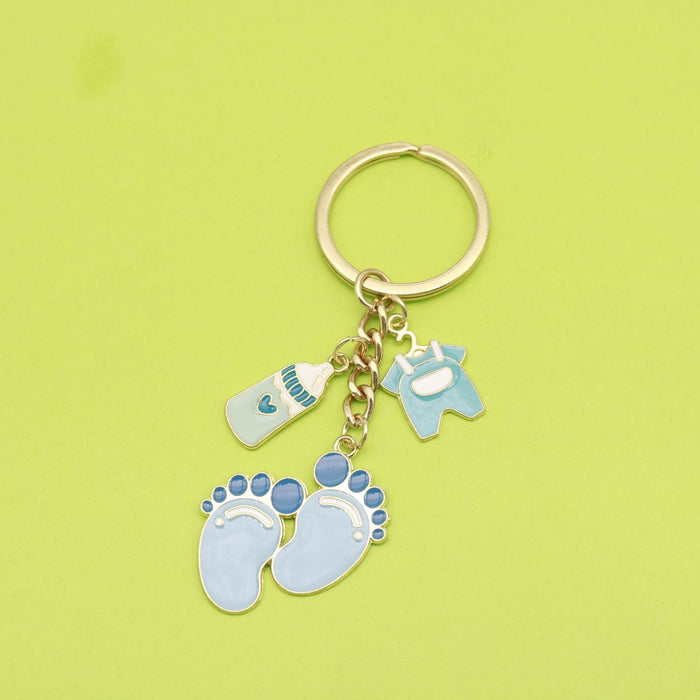 Zinc Alloy Baby Feet Keychain Bag Charm Gift