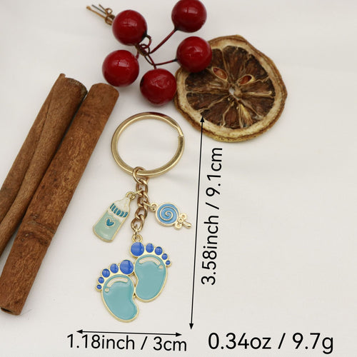 Zinc Alloy Pink Lollipop Baby Bottle Keychain Kids Gift