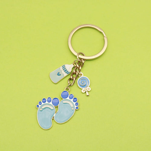 Zinc Alloy Pink Lollipop Baby Bottle Keychain Kids Gift