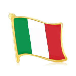 Alloy Enamel Italy Flag Lapel Pin Brooch For Unisex Clothing