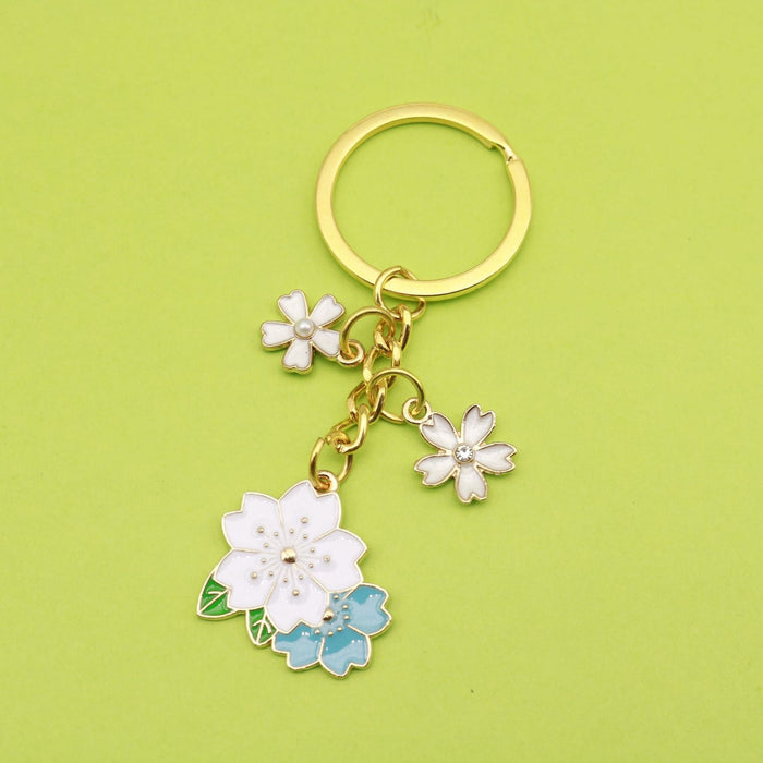 Metal Sakura Flower Keychain Cute Bag Charm Gift