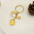 Metal Yellow Star Moon Keychain For Car Bag Charm view 3