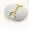 Metal Christmas Santa Tree Keychain Set Holiday Gift view 3