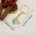 Metal Christmas Santa Tree Keychain Set Holiday Gift view 2