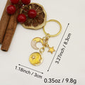 Metal Cartoon Zodiac Planet Globe Keychain Backpack Charm view 2