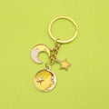 Metal Cartoon Zodiac Planet Globe Keychain Backpack Charm view 1