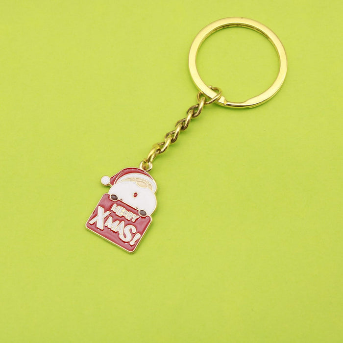 Zinc Alloy Christmas Tree Santa Bell Snowflake Keychain Bag Charm