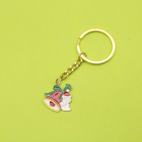 Metal Christmas Bell Santa Tree Keychain Gift