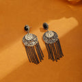 Vintage Bohemian Alloy Rhinestone Portrait Coin Tassel Drop Earrings For Women Luxury Ethnic Chain Earrings view 3