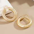 European American Chunky Hoop Ear Cuffs For Women Granular Texture Niche Design Jewelry Earrings view 2