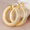 European American Chunky Hoop Ear Cuffs For Women Granular Texture Niche Design Jewelry Earrings view 1