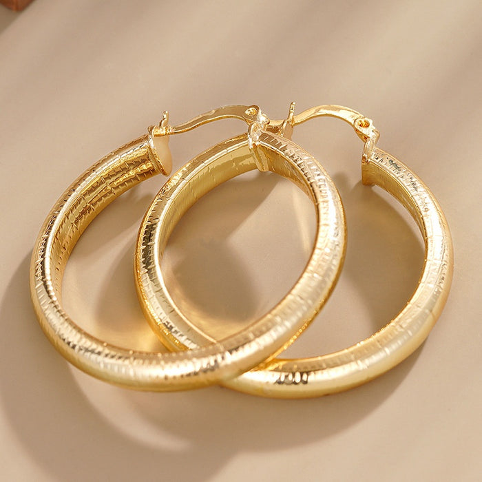 Women's Striped Metal Textured Ear Cuffs, Middle Eastern European American Cross Border Jewelry Earrings