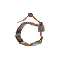 New Chinese Style Alloy Square Leather Braided Rope Geometric Dopamine Fashion Bangle view 5