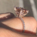 Rose Gold Tone Large Square Center Stone Pavé Ring view 2