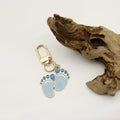 Metal Baby Footprint Keychain For Boy Girl Gift Charm view 4