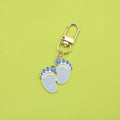 Metal Baby Footprint Keychain For Boy Girl Gift Charm view 1