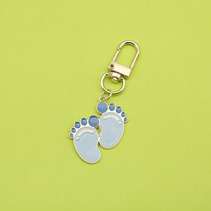 Metal Baby Footprint Keychain For Boy Girl Gift Charm