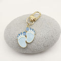 Metal Baby Footprint Keychain For Boy Girl Gift Charm view 3