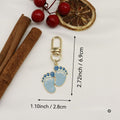 Metal Baby Footprint Keychain For Boy Girl Gift Charm view 2