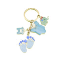 Metal Baby Elephant Footprint Clothes Keychain Shower Party Gift view 5